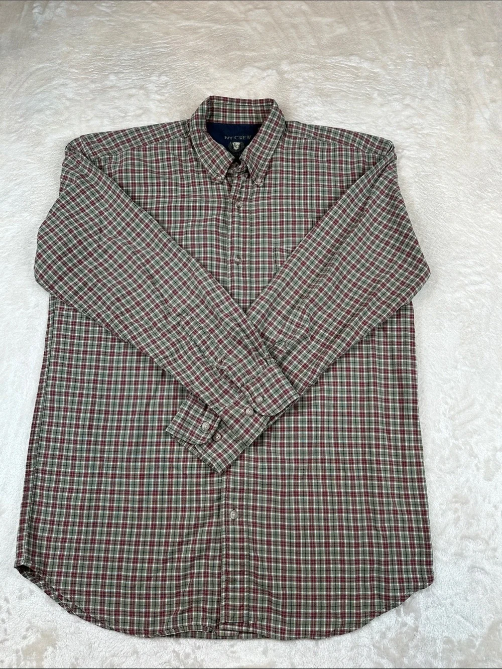 J. Crew Size M Men's Red and Green Plaid Button-Down Shirt | Business